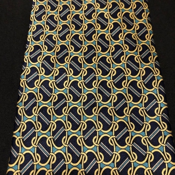 Vintage Cromley & Finch of London. 100% Handmade Silk Tie. Abstract Link Design - Picture 7 of 9